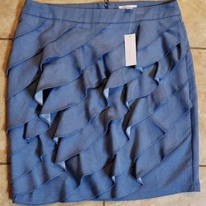 New York & Company Chambray Ruffled Skirt